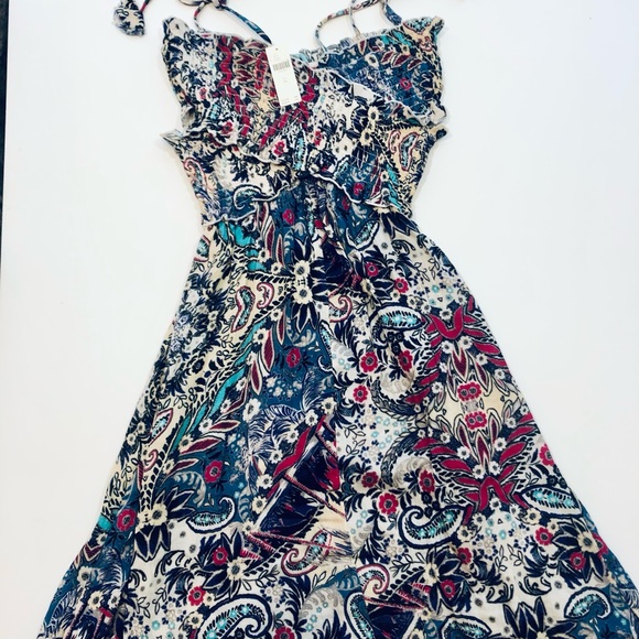 By Anthropologie Smocked Gauze Criss-Cross Dress.  XS. - Picture 7 of 11